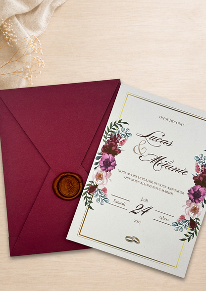 Faire-part mariage Ruby Floral