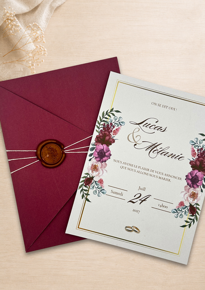 Faire-part mariage Ruby Floral
