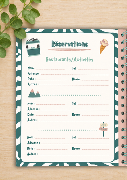 Carnet organisateur de vacance
