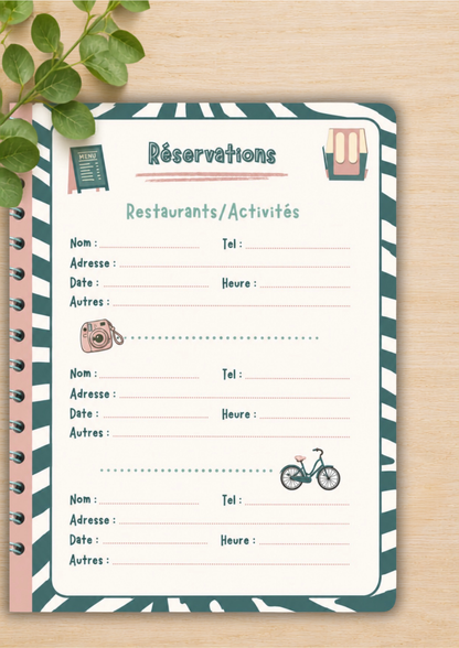 Carnet organisateur de vacance