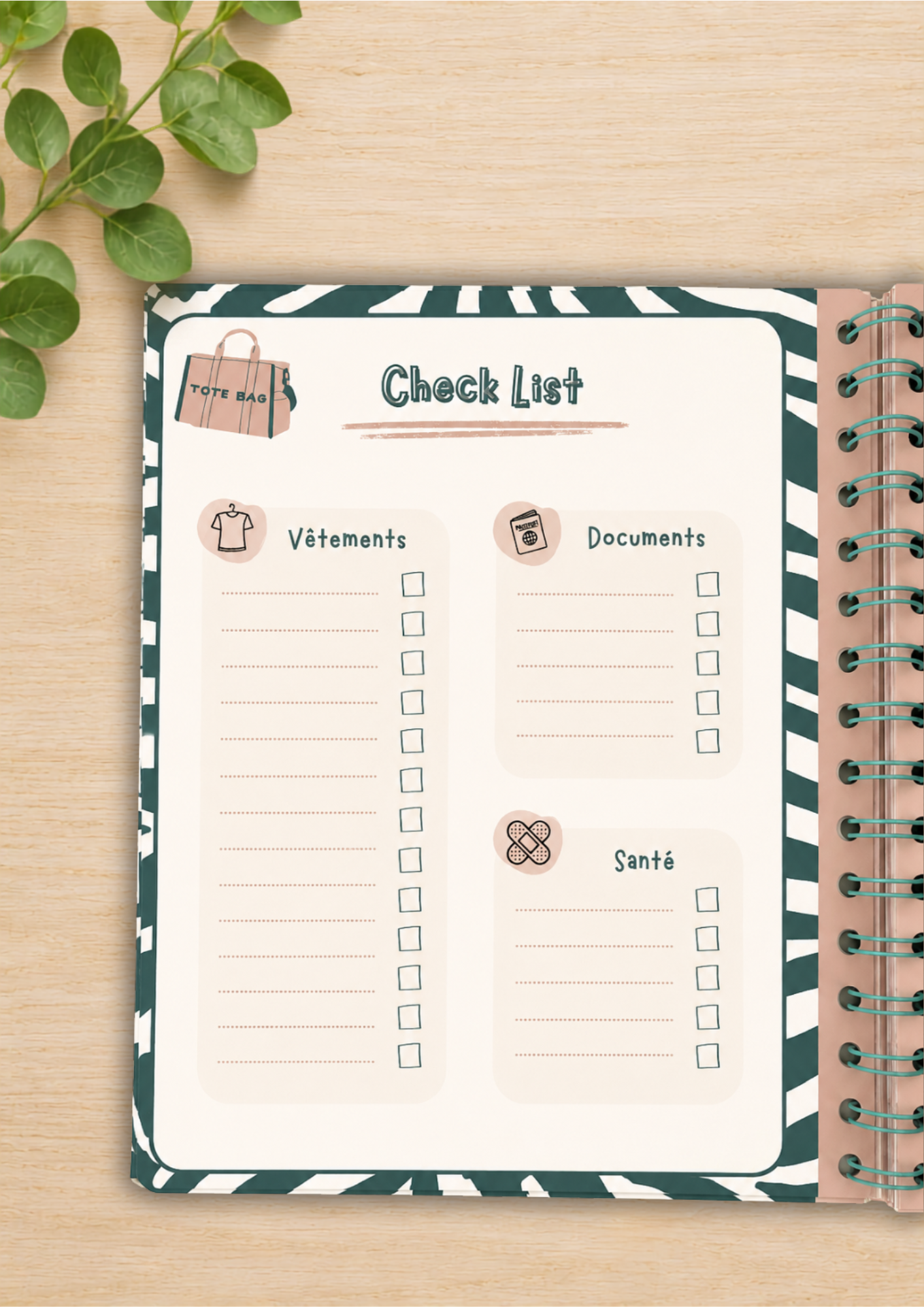 Carnet organisateur de vacance