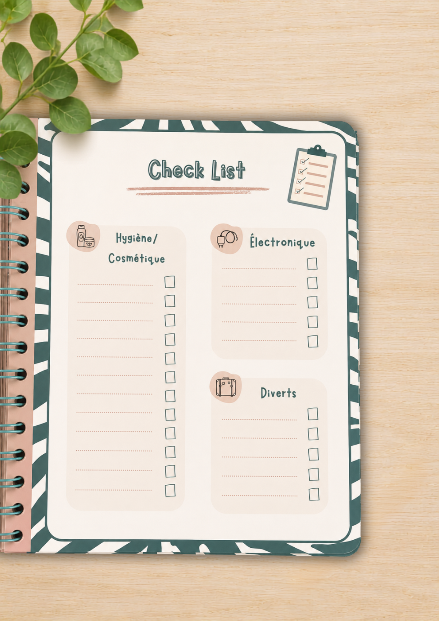 Carnet organisateur de vacance