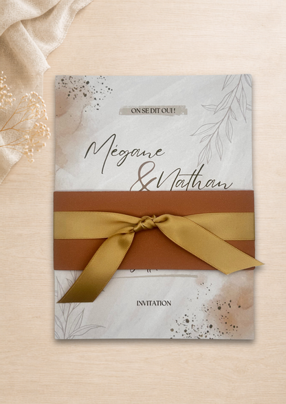 Faire-part mariage Bohème chic Ocre