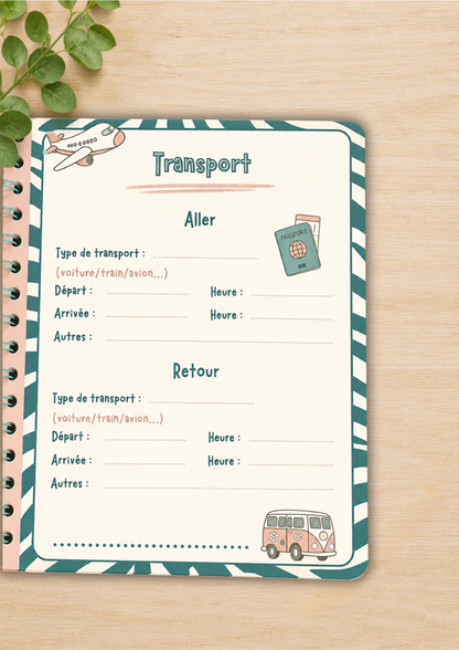 Carnet organisateur de vacance