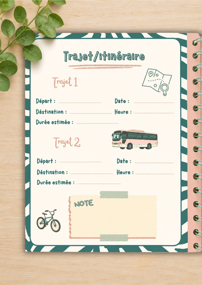 Carnet organisateur de vacance