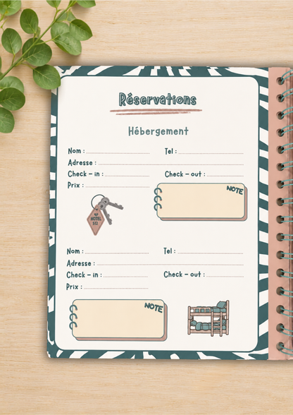 Carnet organisateur de vacance