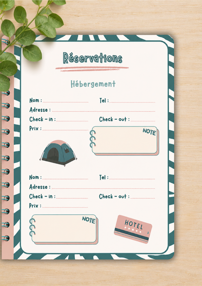 Carnet organisateur de vacance