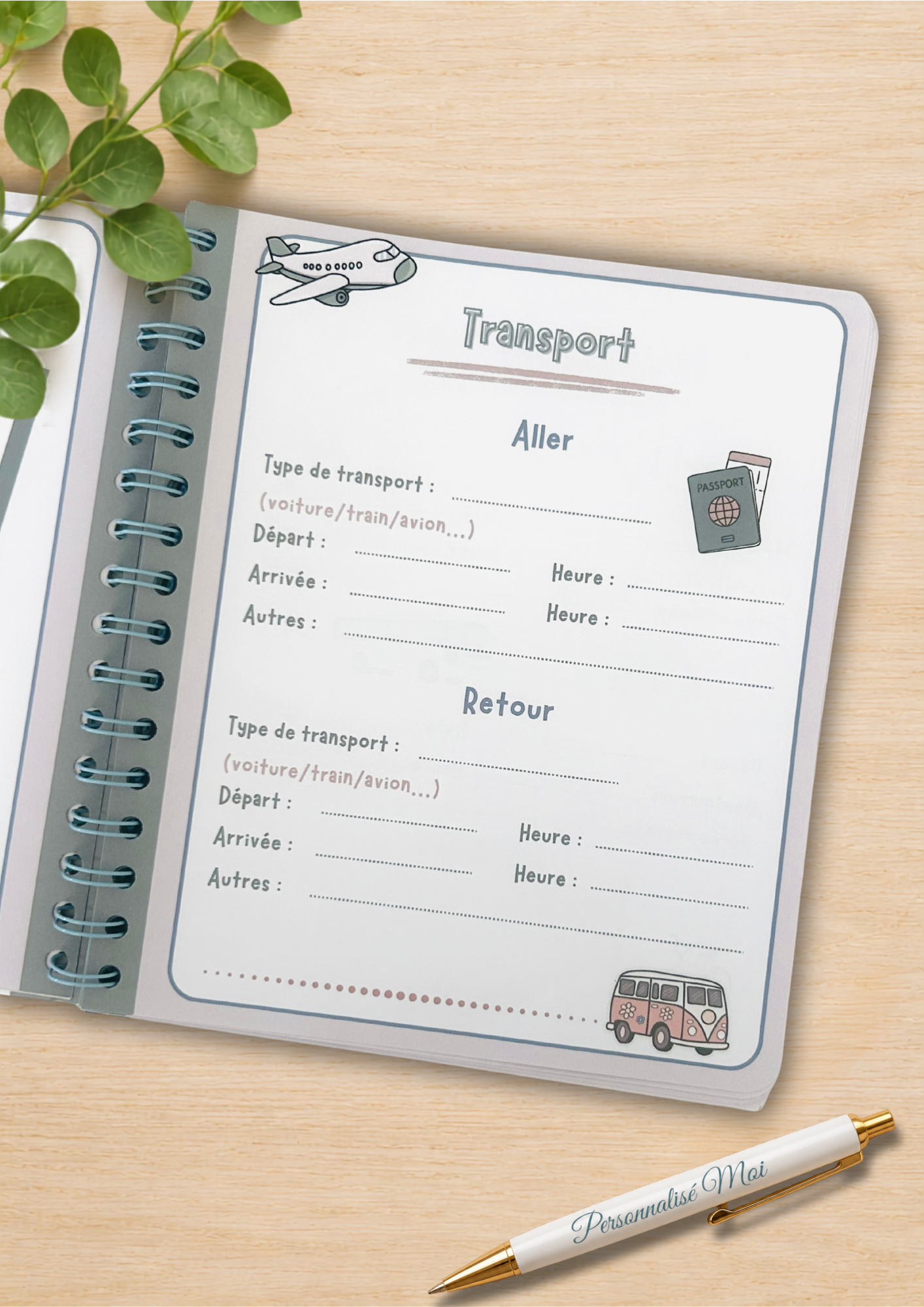 Carnet organisateur de vacance