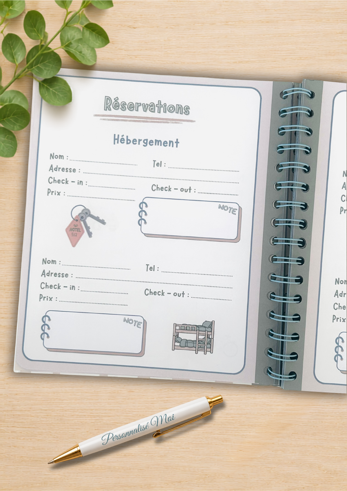 Carnet organisateur de vacance