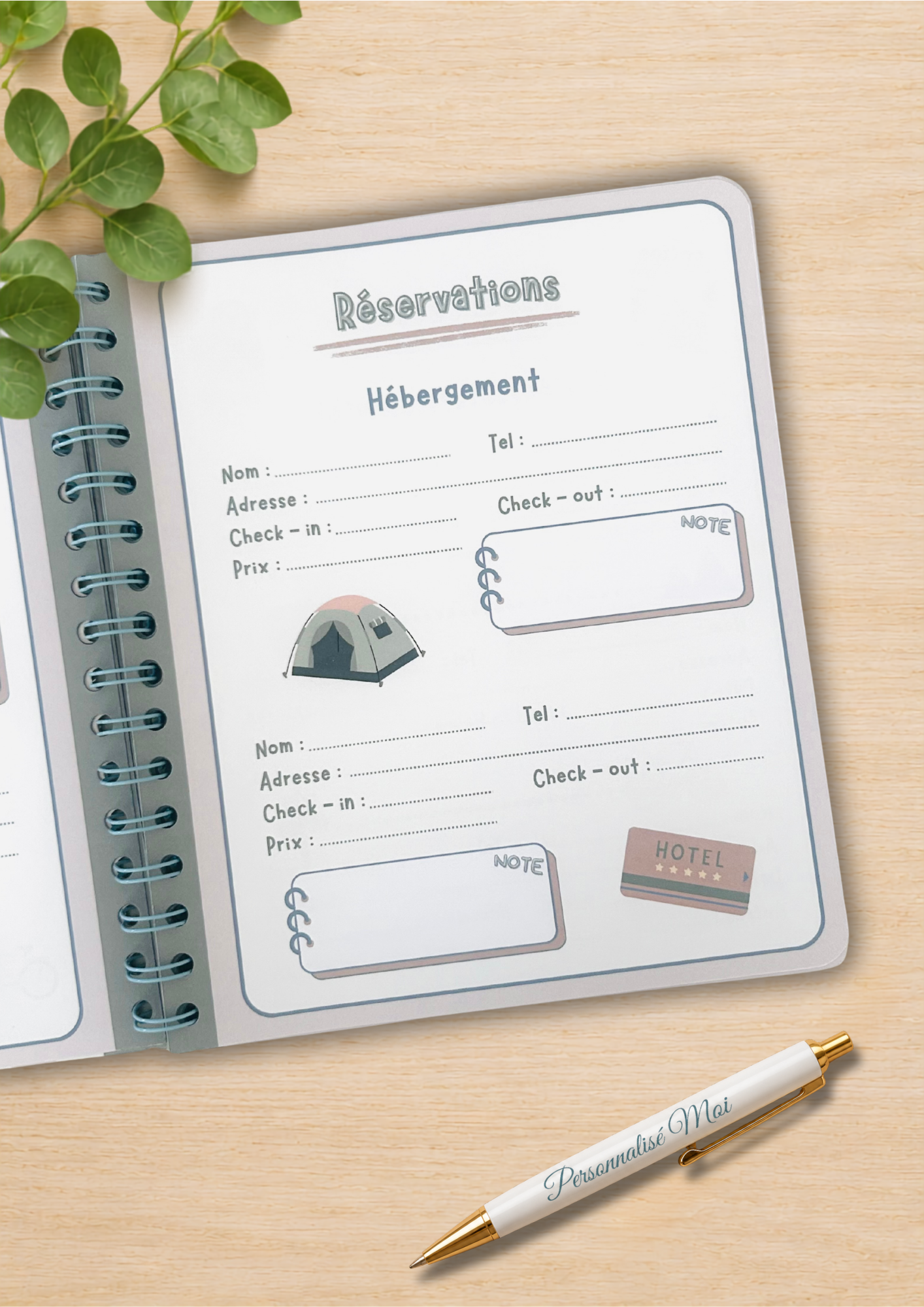 Carnet organisateur de vacance