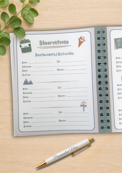 Carnet organisateur de vacance