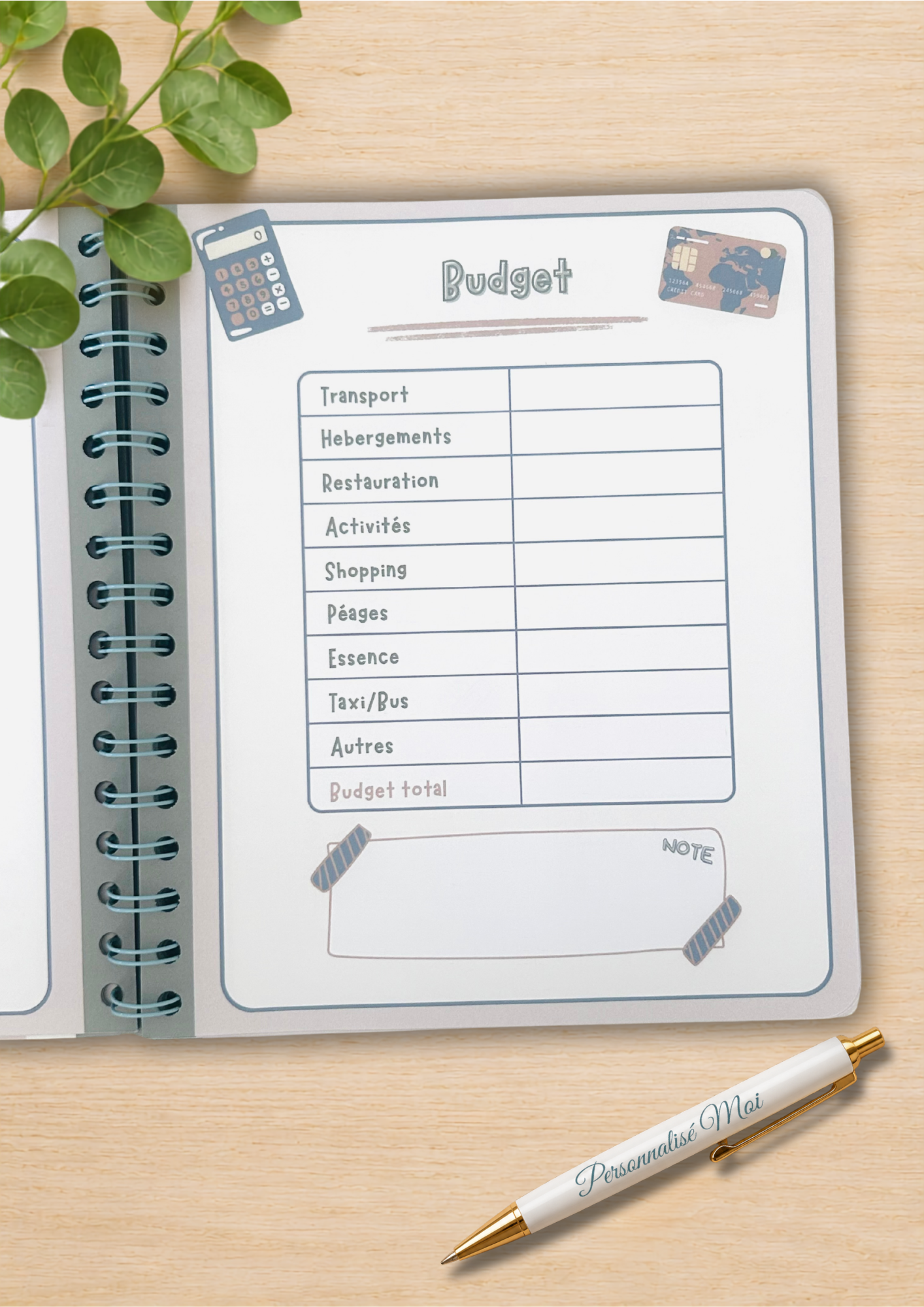 Carnet organisateur de vacance